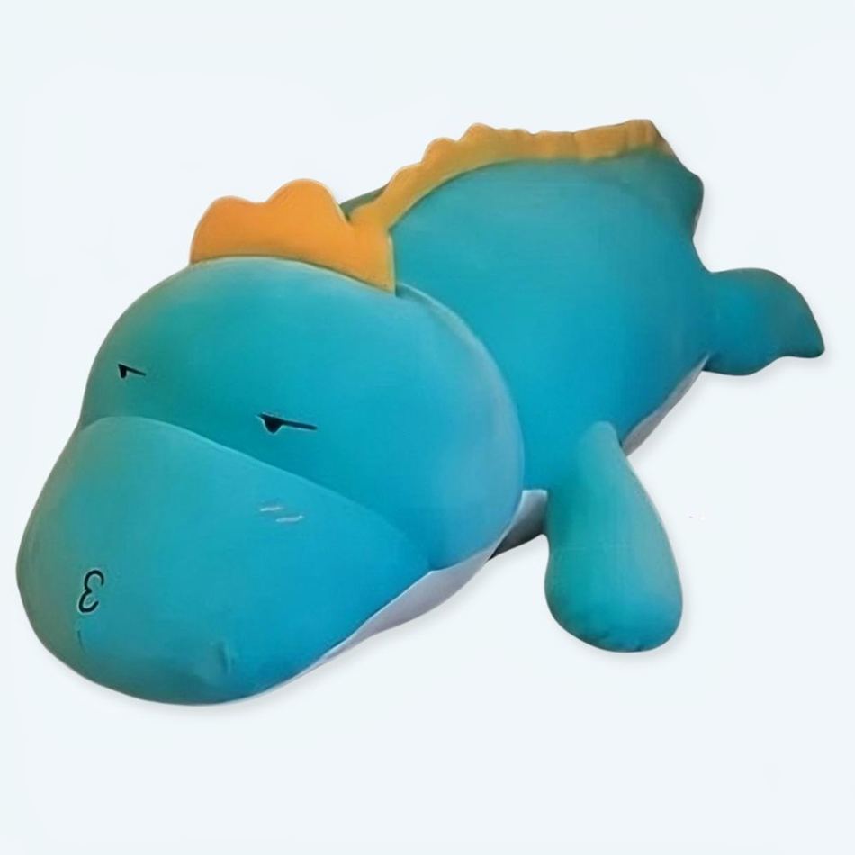 Peluche dinosaure bleu câlin doux enfant jurassique 80cm La compagnie de la peluche
