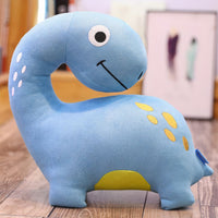 Peluche dinosaure bleu rigolo doux enfant cadeau La compagnie de la peluche