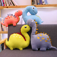 Peluche dinosaure bleu rigolo doux enfant cadeau La compagnie de la peluche