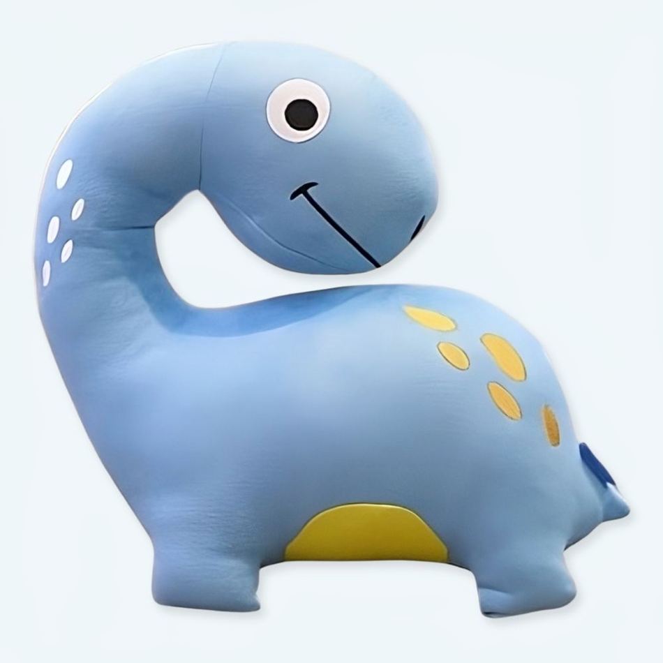 Peluche dinosaure bleu rigolo doux enfant cadeau La compagnie de la peluche