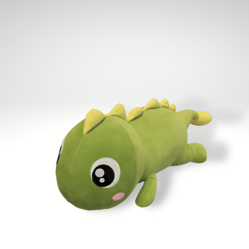 Peluche dinosaure kawaii aux gros yeux 80cm / Jaune