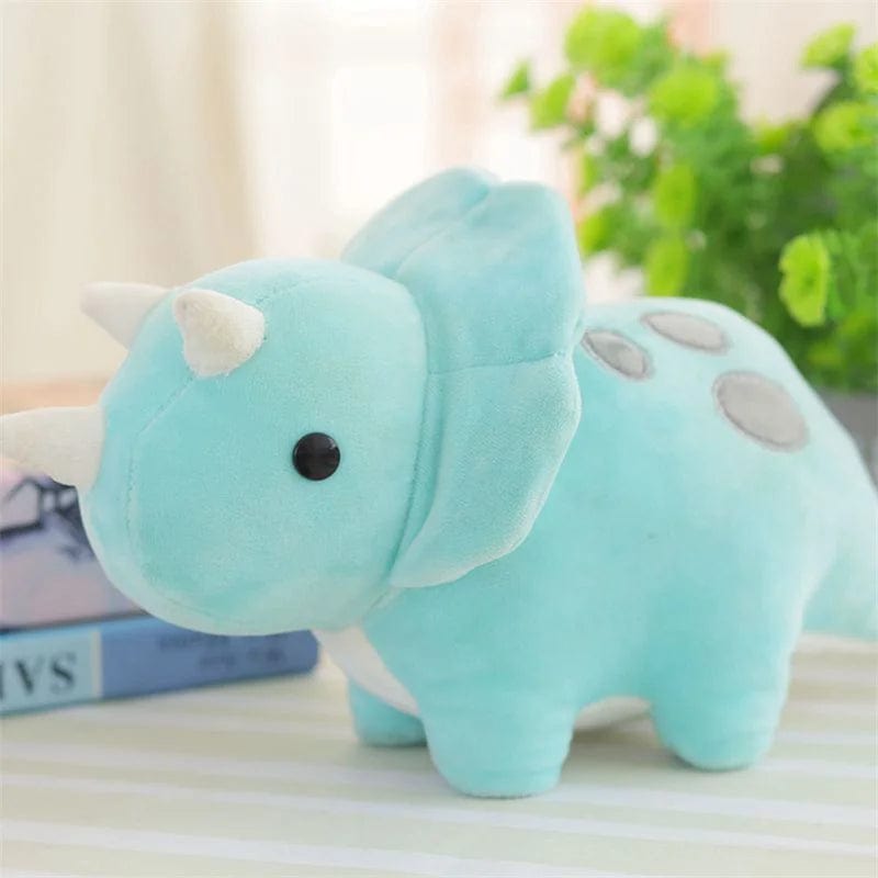Peluche dinosaure petit triceratops bleu 50cm