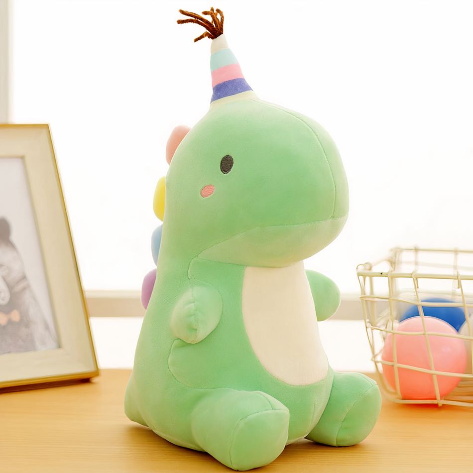 Peluche dinosaure queue arc-en-ciel douce câline 23cm / vert La compagnie de la peluche