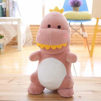 Peluche dinosaure rigolo vert doux enfant câlin 30cm / rose La compagnie de la peluche