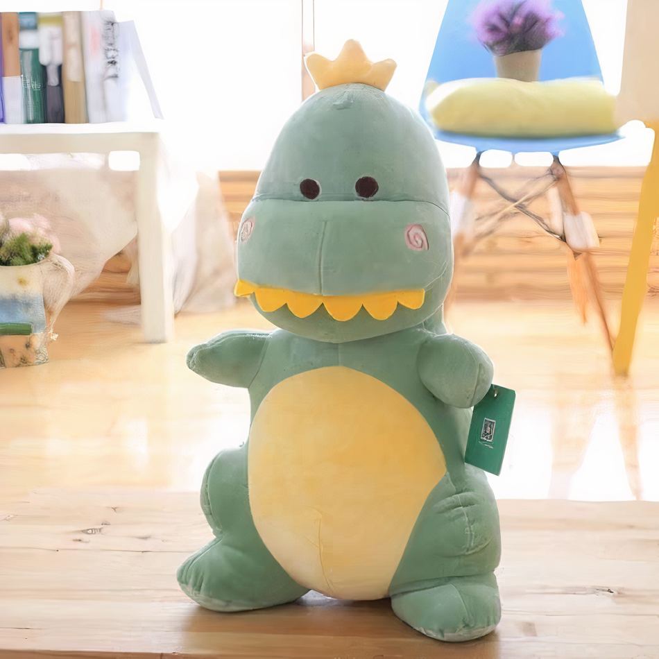 Peluche dinosaure rigolo vert doux enfant câlin 30cm / vert La compagnie de la peluche