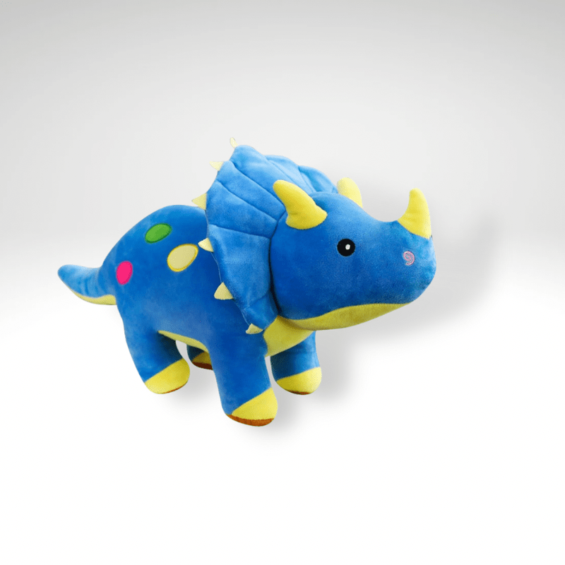 Peluche dinosaure triceratops aux couleurs vives 40cm / Bleu