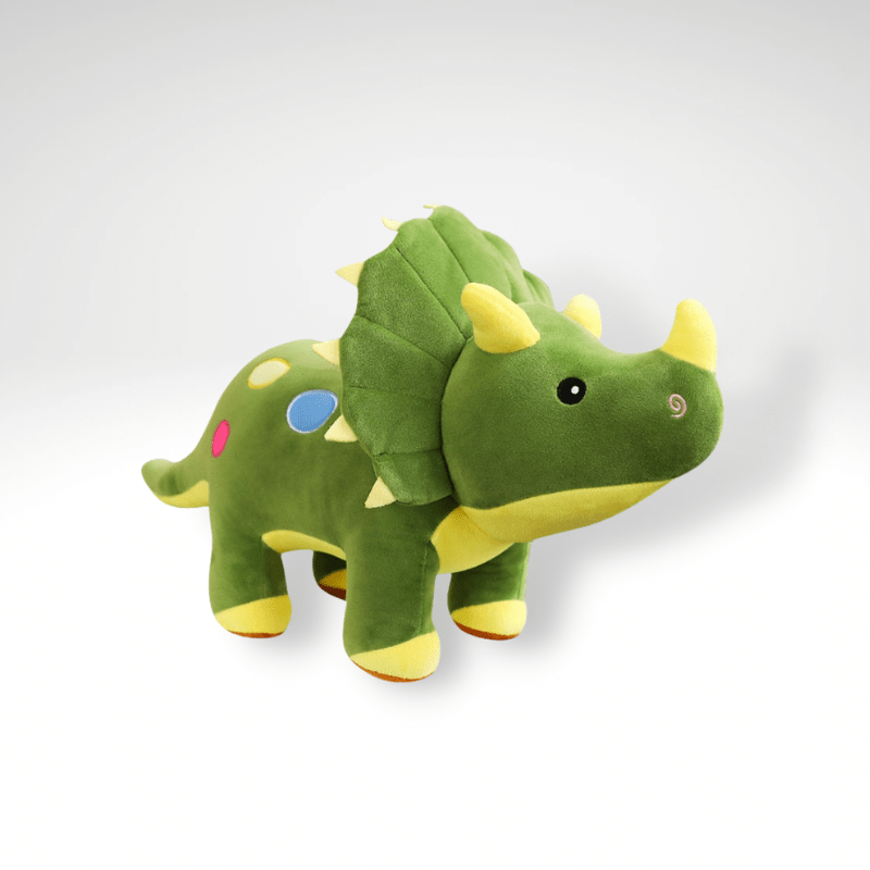 Peluche dinosaure triceratops aux couleurs vives 40cm / Vert