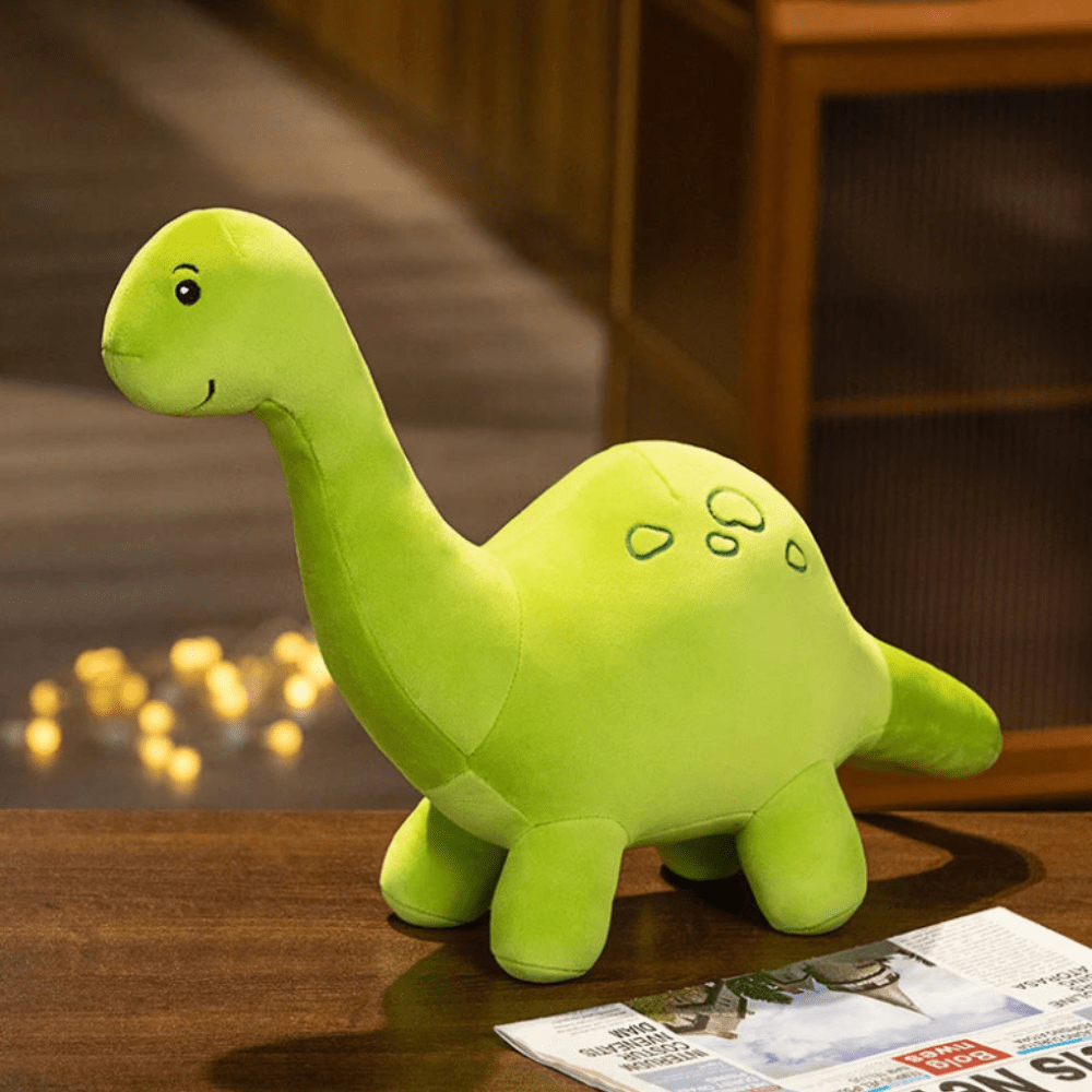 Peluche dinosaure verte au long cou