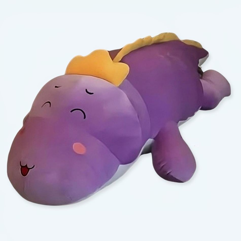 Peluche dinosaure violet doux câlin enfant fantastique 80cm La compagnie de la peluche