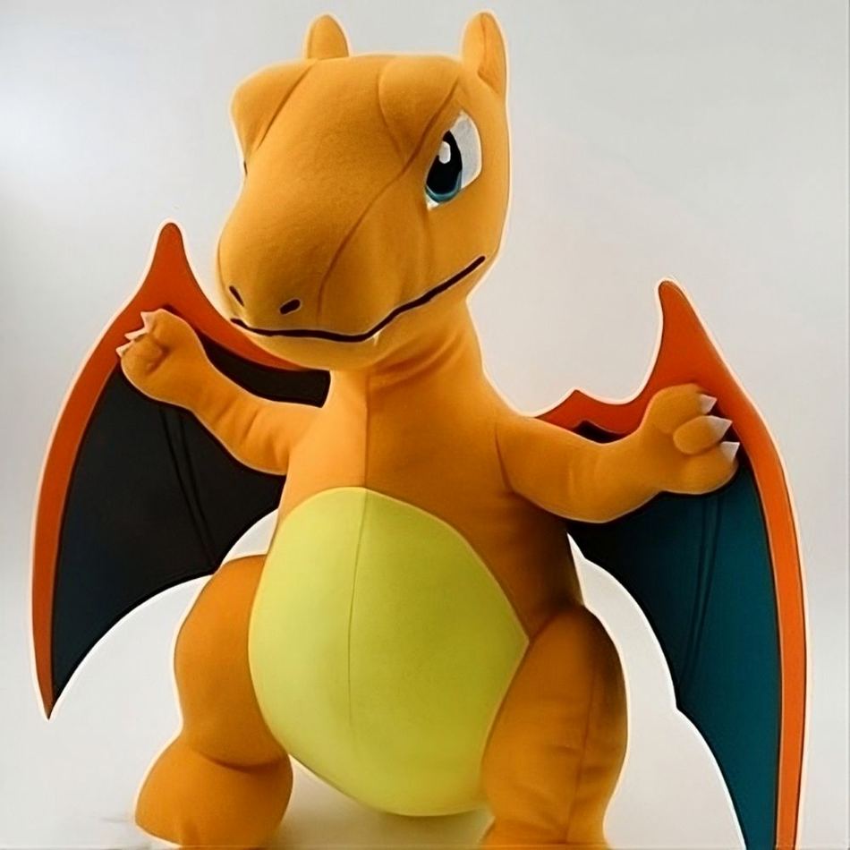 Peluche Dracaufeu assis doux enfant dragon câlin La compagnie de la peluche