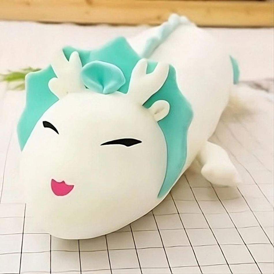 Peluche dragon blanc doux magie chaleureuse enfant La compagnie de la peluche