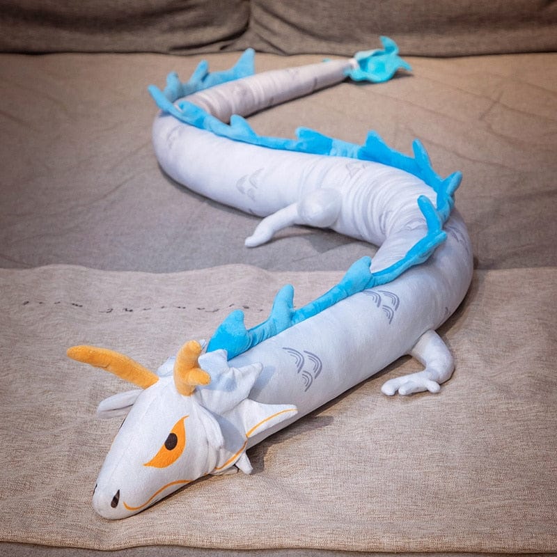 Peluche dragon géant coloré Blanc