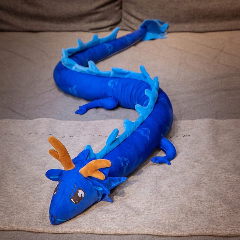 Peluche dragon géant coloré Bleu