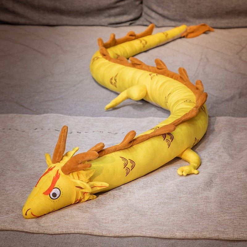 Peluche dragon géant coloré Jaune