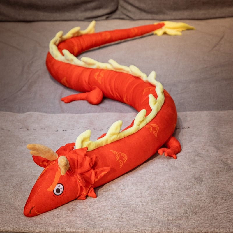 Peluche dragon géant coloré Rouge