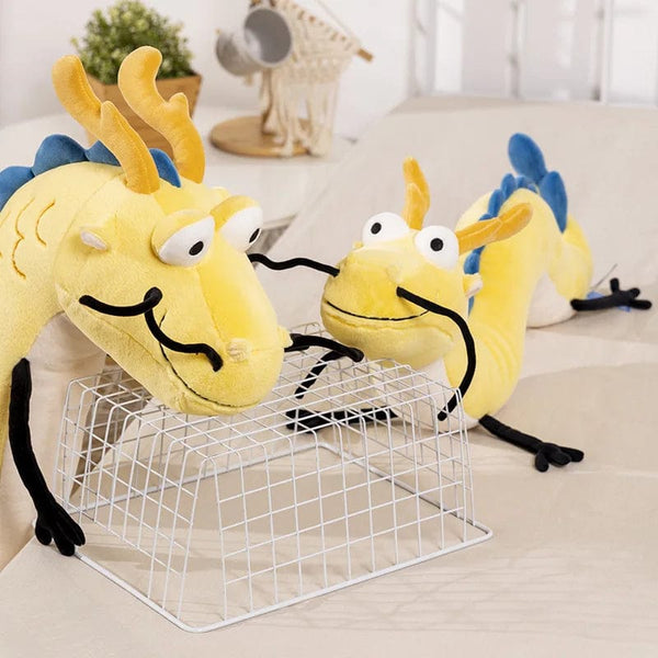 Peluche dragon jaune chinois