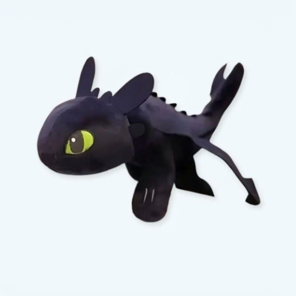 Peluche dragon noir Krokmou douce enfant fantastique 35cm La compagnie de la peluche
