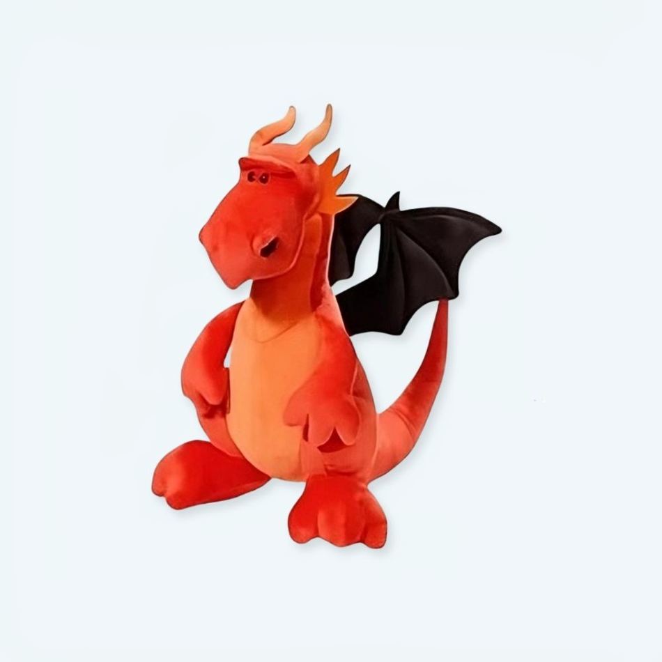 Peluche Dragon rouge fantasy douce enfant jeu magique 35cm La compagnie de la peluche