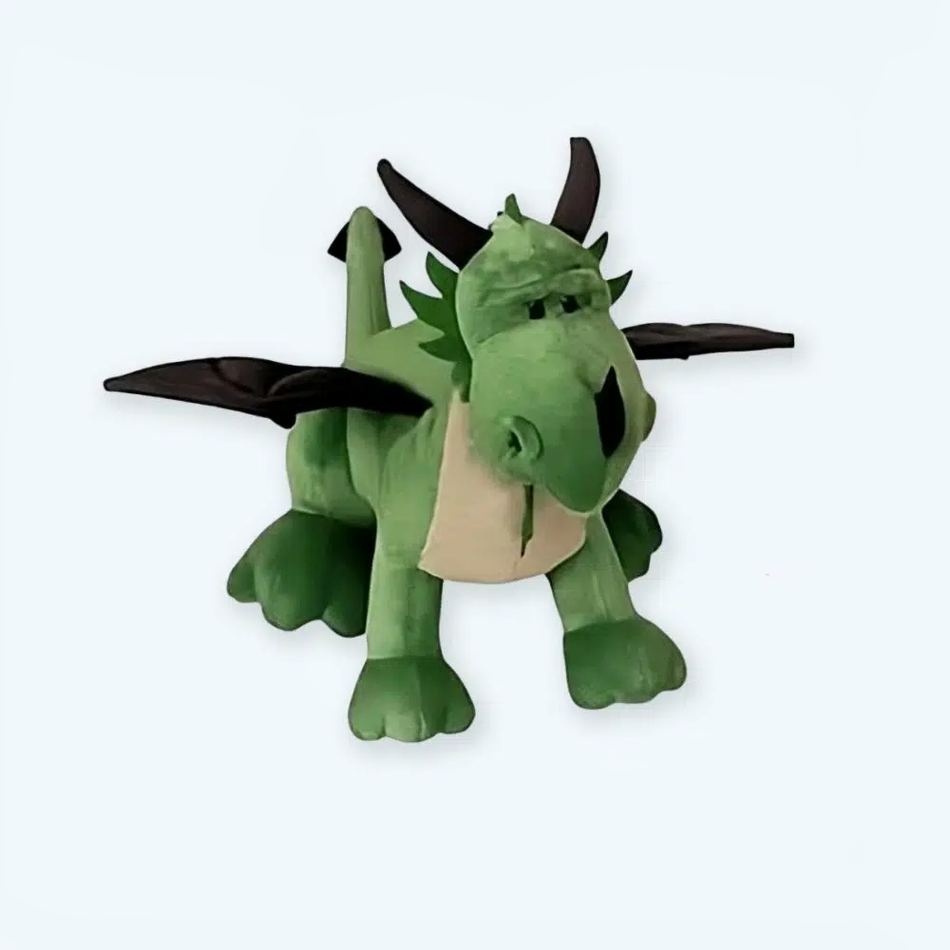 Peluche dragon vert doux enfant fantastique câlin 35cm La compagnie de la peluche