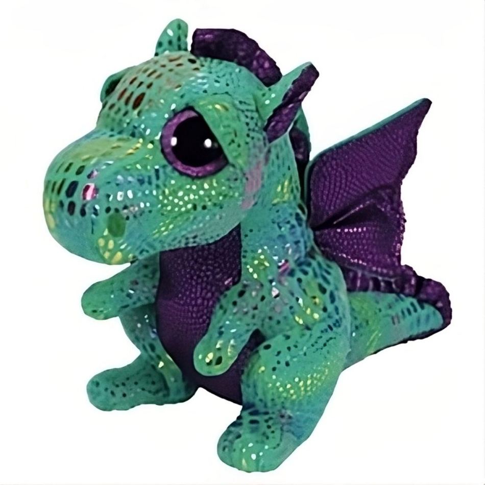 Peluche dragon vert violet doux enfant aventure fantasy La compagnie de la peluche
