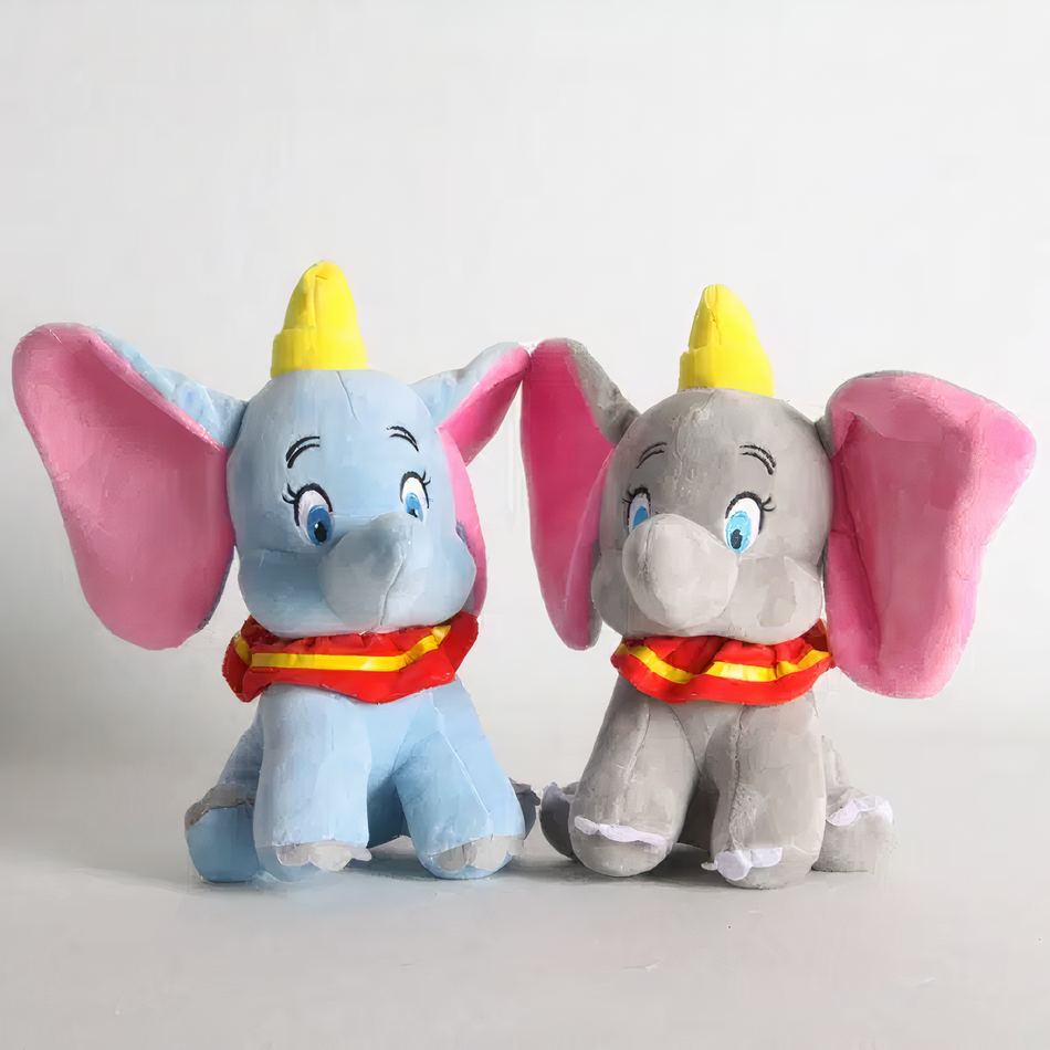 Peluche Dumbo éléphant doux gris bleu enfant câlin La compagnie de la peluche