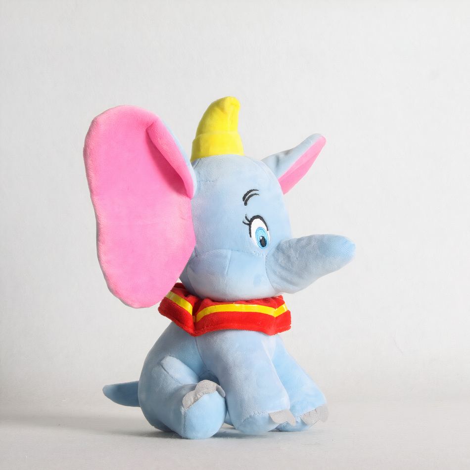 Peluche Dumbo éléphant doux gris bleu enfant câlin La compagnie de la peluche