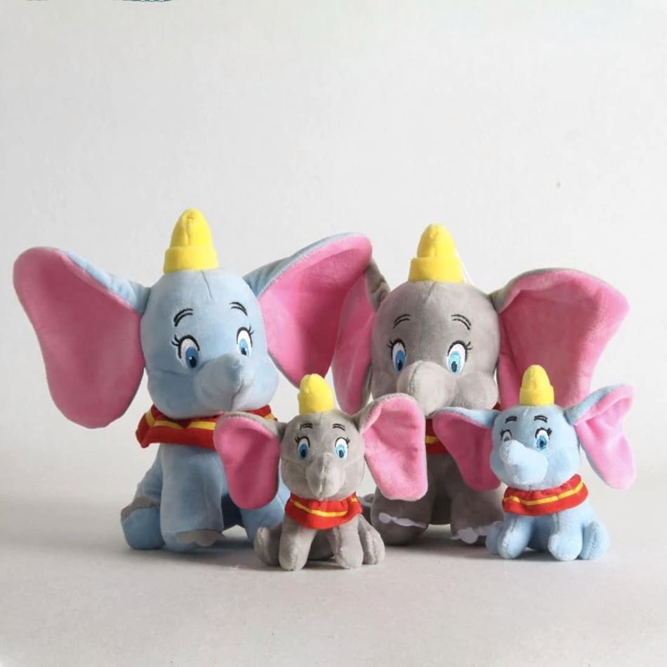 Peluche Dumbo éléphant doux gris bleu enfant câlin La compagnie de la peluche