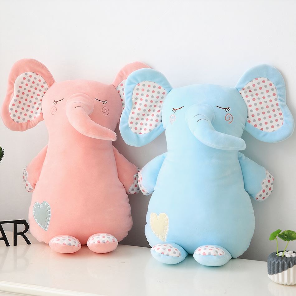 Peluche éléphant bleu doux pour enfant câlin La compagnie de la peluche