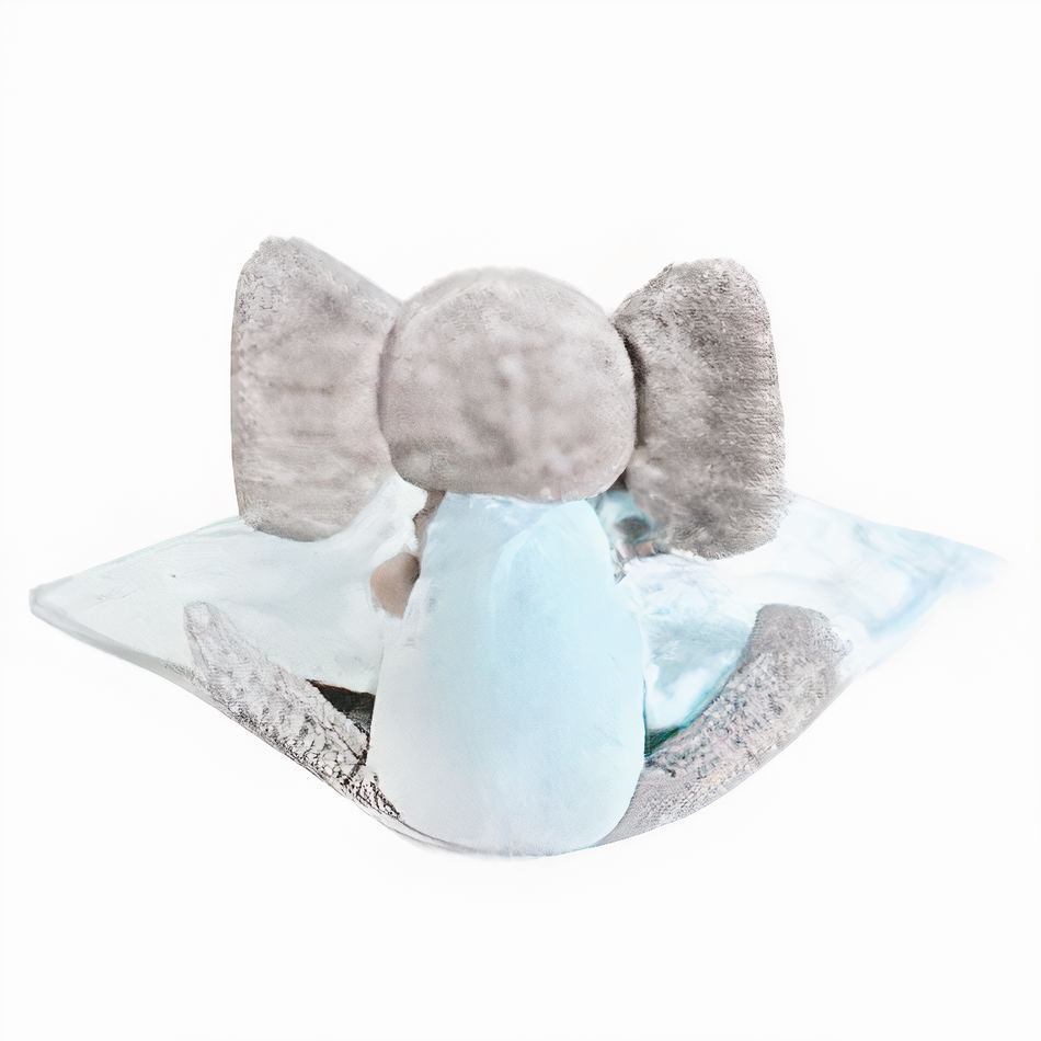 Peluche éléphant bleu doux pour enfant câlin La compagnie de la peluche