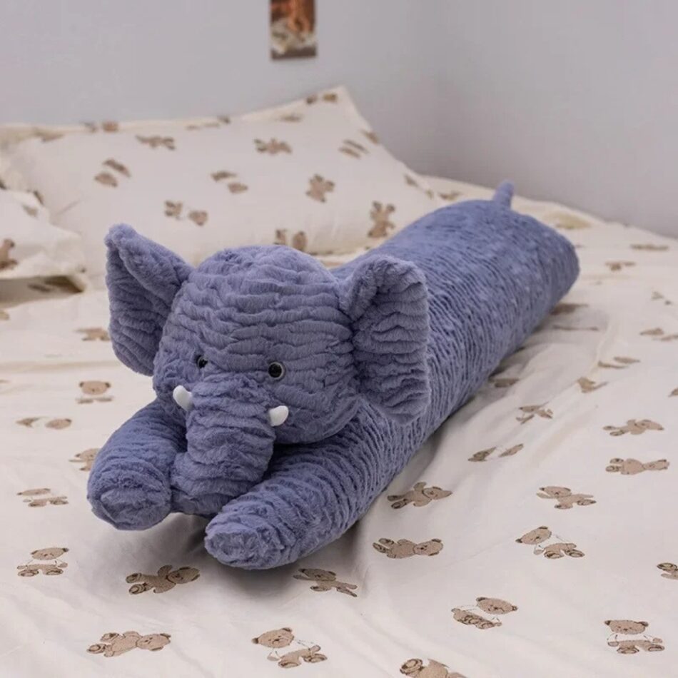 Peluche éléphant câlin moelleux pour enfants chambre 85 cm / bleu La compagnie de la peluche