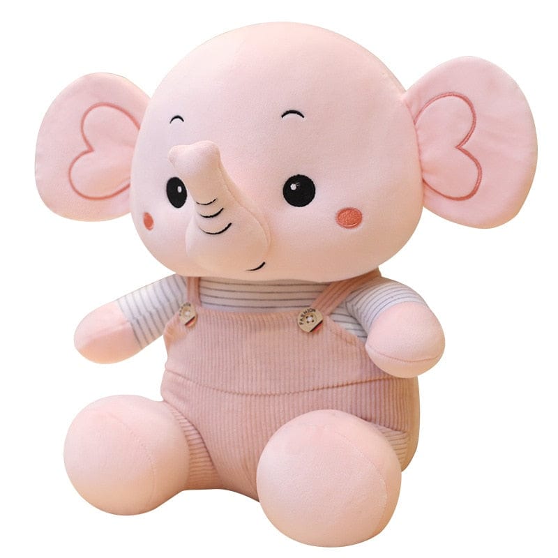 Peluche éléphant en blouse 23cm / Rose