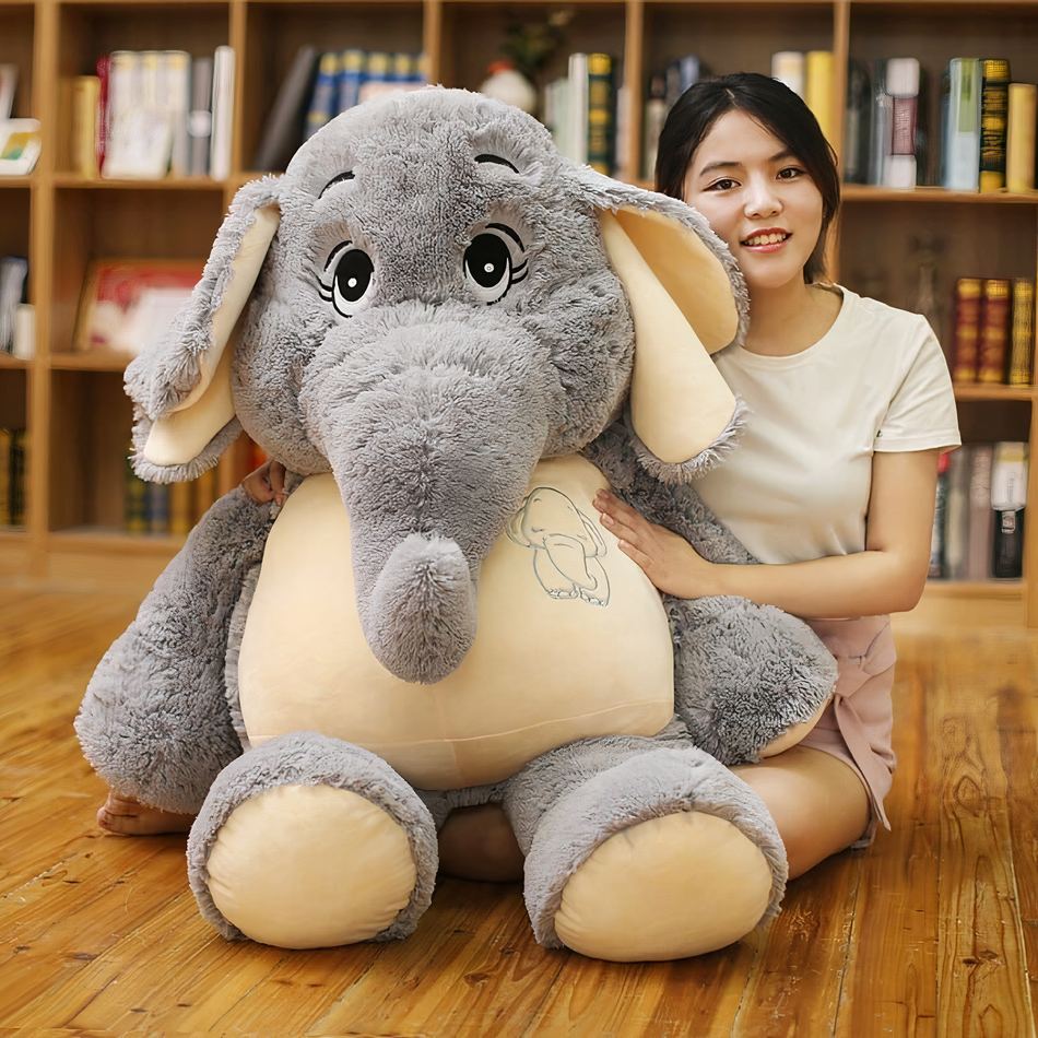 Peluche éléphant géant doux chambre enfant déco cozy La compagnie de la peluche