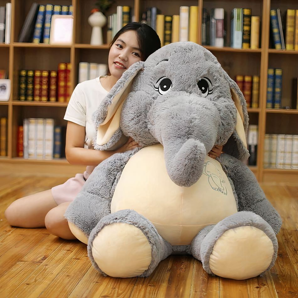 Peluche éléphant géant doux chambre enfant déco cozy La compagnie de la peluche