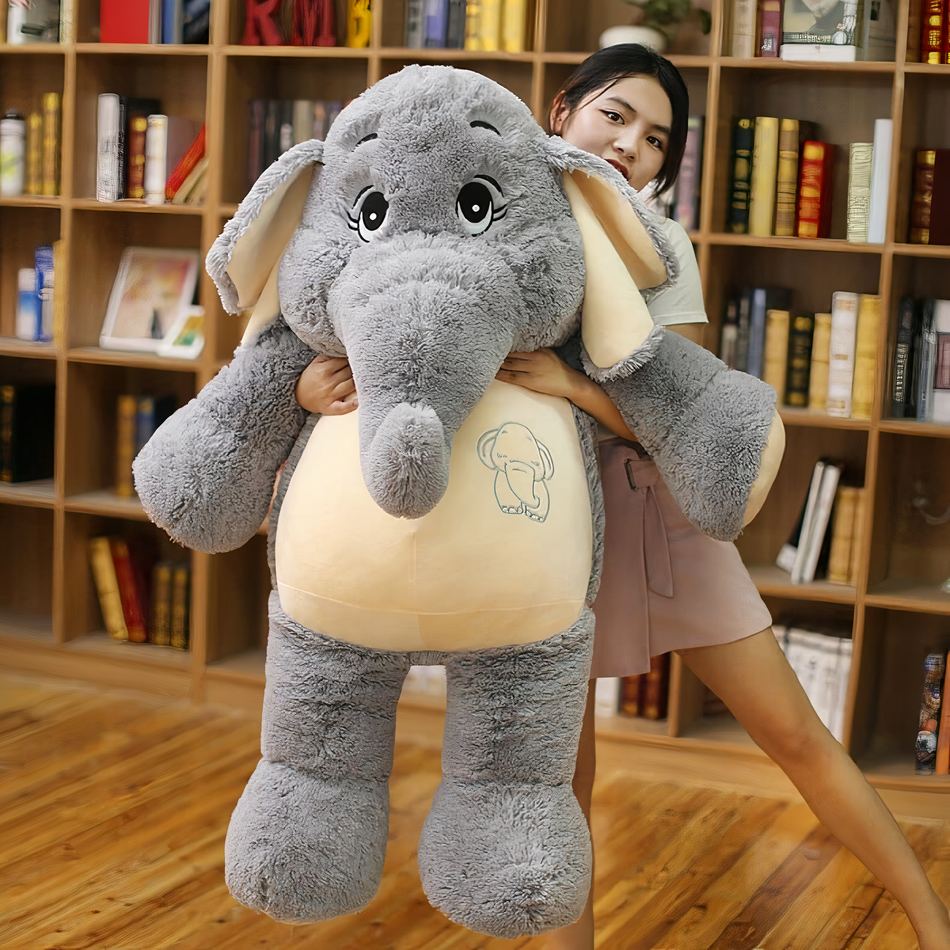Peluche éléphant géant doux chambre enfant déco cozy La compagnie de la peluche
