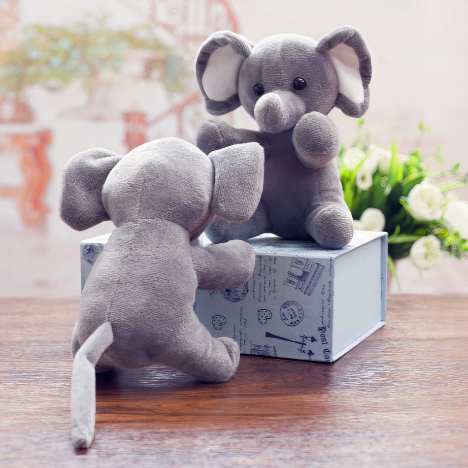 Peluche éléphant gris doux enfant câlin jungle La compagnie de la peluche