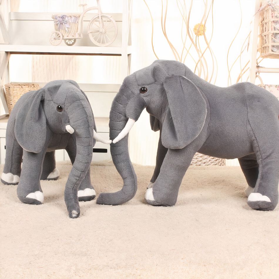 Peluche éléphant gris doux enfant câlin réaliste La compagnie de la peluche