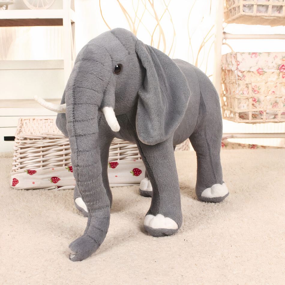 Peluche éléphant gris doux enfant câlin réaliste La compagnie de la peluche
