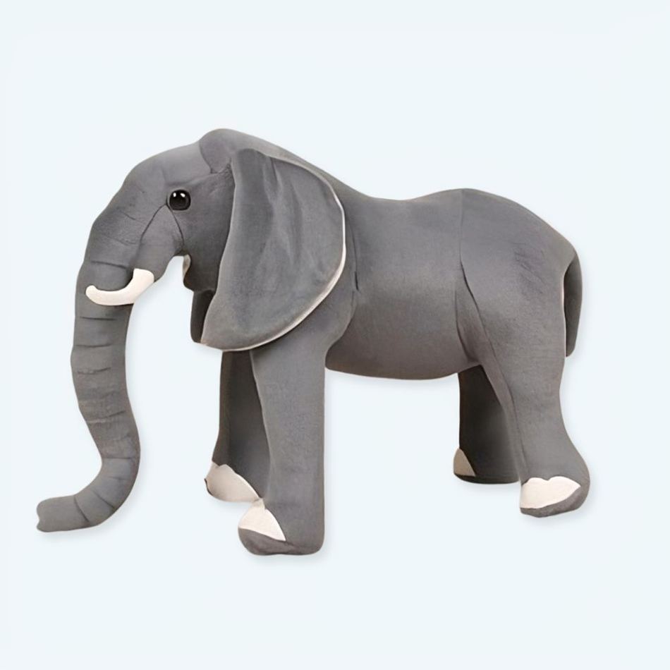 Peluche éléphant gris doux enfant câlin réaliste La compagnie de la peluche