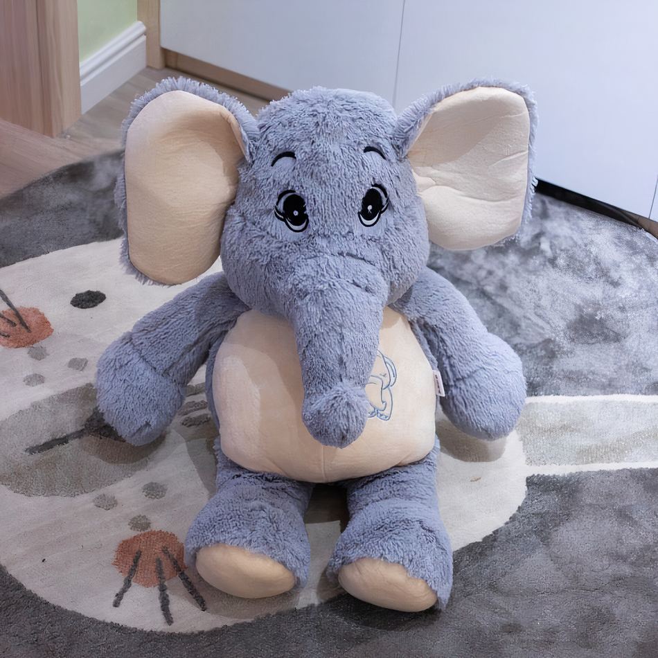 Peluche éléphant gris géant doux câlin chambre enfant 58cm La compagnie de la peluche