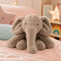 Peluche éléphant gris tout doux