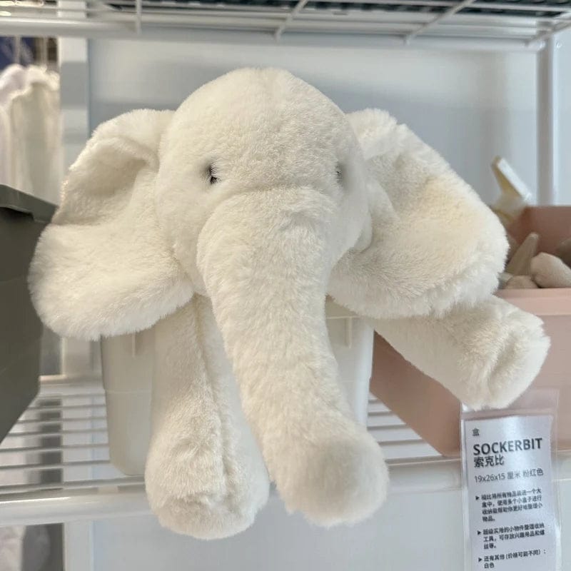 Peluche éléphant gris tout doux Blanc / 70cm