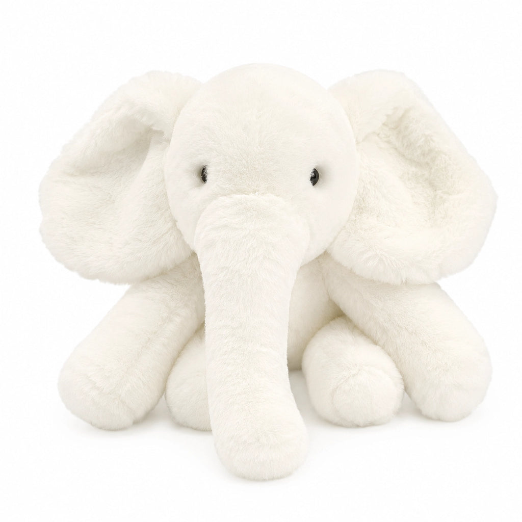 Peluche éléphant gris tout doux Blanc / 70cm