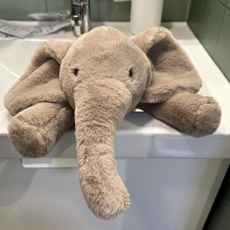 Peluche éléphant gris tout doux Gris / 70cm