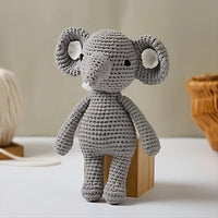 Peluche éléphant hochet tricot doux enfant jeux La compagnie de la peluche
