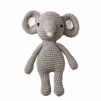 Peluche éléphant hochet tricot doux enfant jeux La compagnie de la peluche