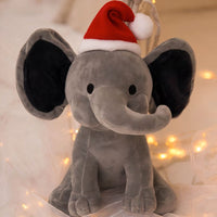 Peluche éléphant Noël douce festive enfant câlin gris La compagnie de la peluche
