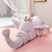 Peluche éléphant roi couronné doux pour enfant rêver gris / 45cm La compagnie de la peluche