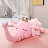 Peluche éléphant roi couronné doux pour enfant rêver La compagnie de la peluche