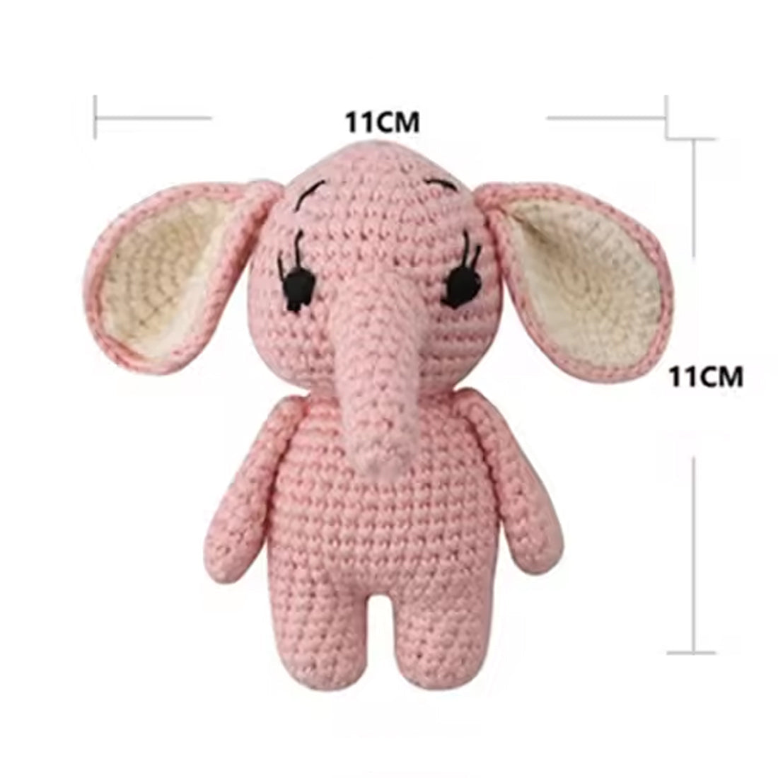 Peluche éléphant rose crochet doux enfant câlin La compagnie de la peluche