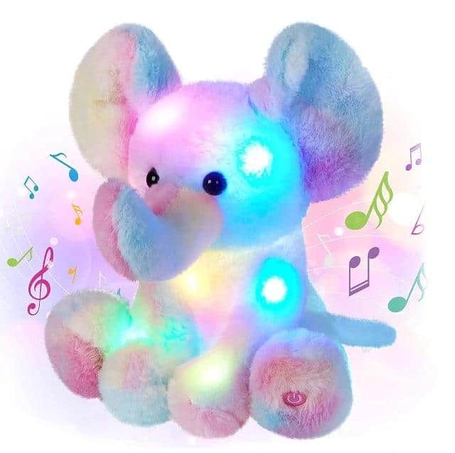 Peluche éléphant veilleuse douce chambre enfant nuit La compagnie de la peluche